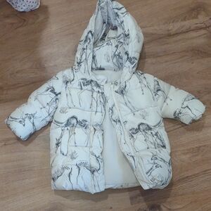 Kids Dinosaur Print Puffer Jacket